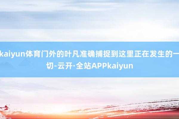 kaiyun体育门外的叶凡准确捕捉到这里正在发生的一切-云开·全站APPkaiyun