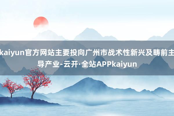 kaiyun官方网站主要投向广州市战术性新兴及畴前主导产业-云开·全站APPkaiyun